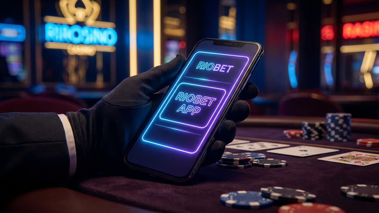 Смартфон с приложением казино riobet